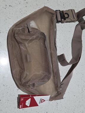Reebok Unisex Taupe Belt Bag with Front Pocket